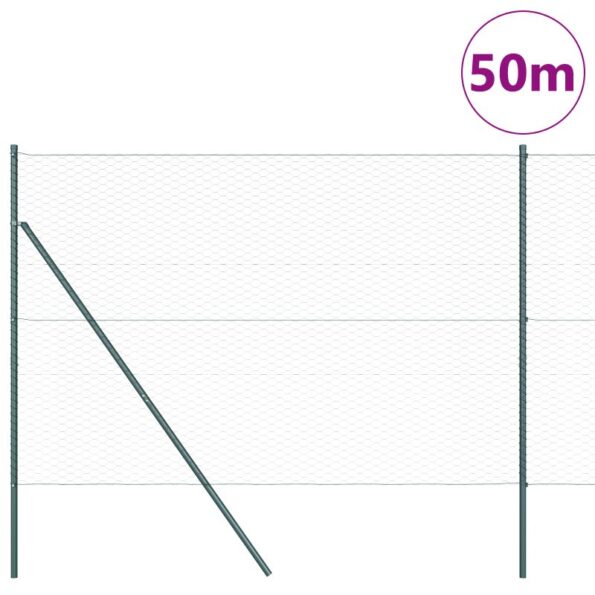 vidaXL Hexagonový plot šedý 1,5x50 m oceľ – Obrázok 3