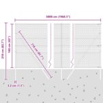 vidaXL Hexagonové oplotenie Sivé 1.6x50 m Oceľ – Obrázok 12