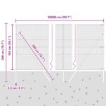 Hexagonálna ohrada vidaXL Sivá 1,5x100 m Oceľ, Kovové stĺpy vidaXL 13 ks Zelené Ø32 mm 200 cm Galvanizovaná oceľ – Obrázok 12