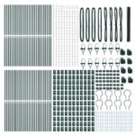 Hexagonálna ohrada vidaXL Sivá 1,5x100 m Oceľ, Kovové stĺpy vidaXL 13 ks Zelené Ø32 mm 200 cm Galvanizovaná oceľ – Obrázok 4