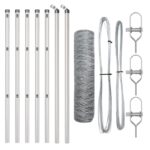 Šesťuholníkový plot vidaXL 0.4x10 m žiarovo pozinkovaný, Stĺpy plotu vidaXL 7 ks Ø32 mm 80 cm žiarovo pozinkované – Obrázok 2