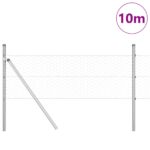 Šesťuholníkový plot vidaXL 0.4x10 m žiarovo pozinkovaný, Stĺpy plotu vidaXL 7 ks Ø32 mm 80 cm žiarovo pozinkované – Obrázok 3