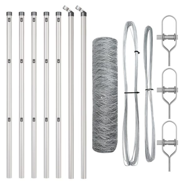 vidaXL Hexagon Fence 0.5x10 m Galvanized Steel – Obrázok 2