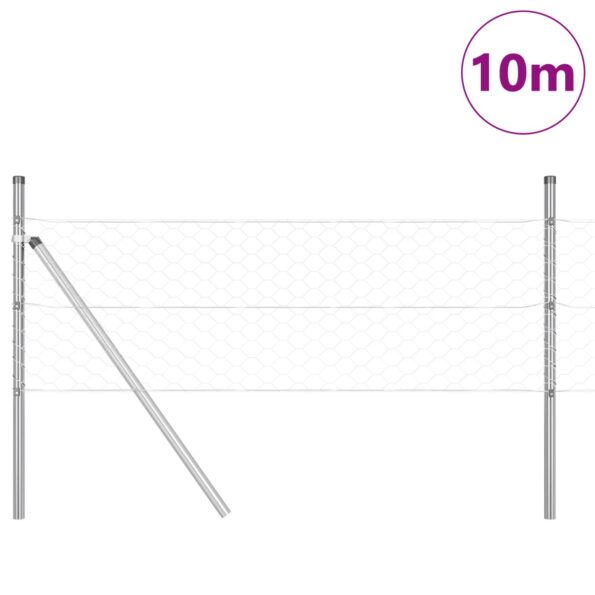 vidaXL Hexagon Fence 0.5x10 m Galvanized Steel – Obrázok 3
