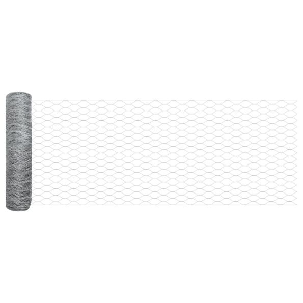 vidaXL Hexagon Fence 0.5x10 m Galvanized Steel – Obrázok 5