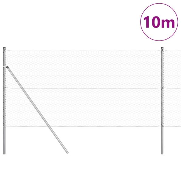 vidaXL Šesťuholníkový plot 1x10 m pozinkovaná oceľ – Obrázok 3