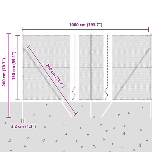 vidaXL Hexagonálne oplotenie 1,5x10 m z pozinkovanej ocele – Obrázok 12