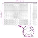 vidaXL šesťuholníkový plot 1.5x10 m pozinkovaná oceľ – Obrázok 13