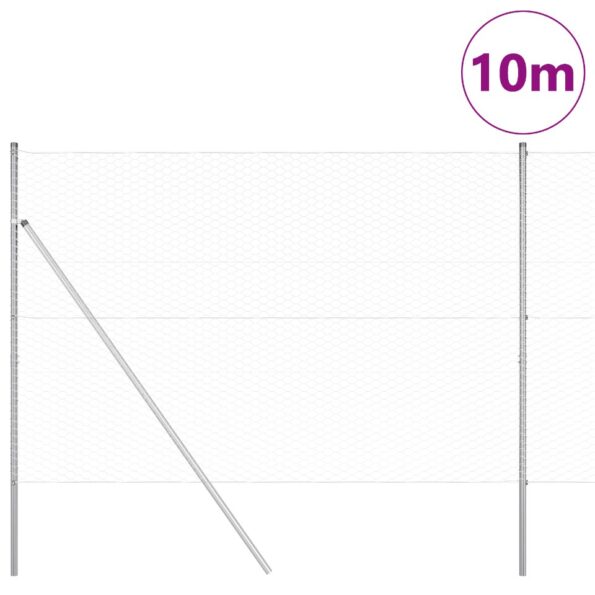vidaXL šesťuholníkový plot 1.5x10 m pozinkovaná oceľ – Obrázok 3