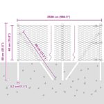 vidaXL Hexagonový plot 0,4x25 m z pozinkovanej ocele – Obrázok 12