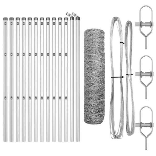 vidaXL Hexagonový plot 0.8x25 m Pozinkovaná oceľ – Obrázok 2