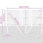 Hexagónový plot vidaXL 0.6x50 m Pozinkovaná oceľ, Plotové stĺpy vidaXL 13 ks Ø32 mm 100 cm Pozinkovaná oceľ – Obrázok 12