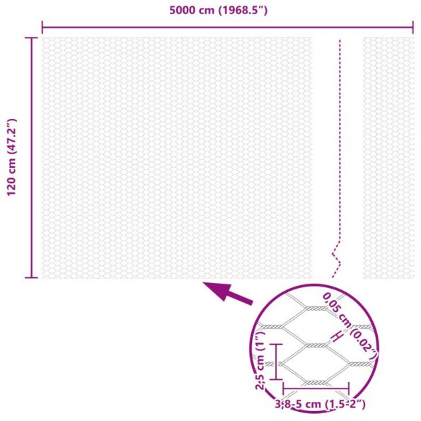 vidaXL hexagonový plot 1,2x50 m pozinkovaná oceľ – Obrázok 13