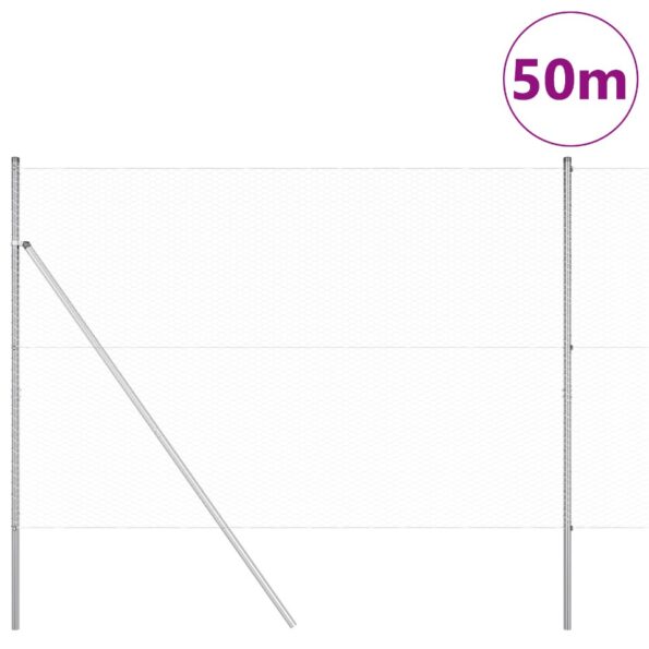 vidaXL Hexagonálny plot 1.5x50 m pozinkovaná oceľ – Obrázok 3