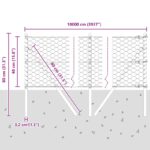 vidaXL Hexagonový plot 0.4x100 m pozinkovaná oceľ – Obrázok 12