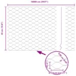 vidaXL Hexagonový plot 0.4x100 m pozinkovaná oceľ – Obrázok 13