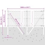 vidaXL Hexagónový plot 0.6x100 m z pozinkovanej ocele – Obrázok 12