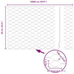 vidaXL Hexagónový plot 0.6x100 m z pozinkovanej ocele – Obrázok 13