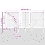vidaXL Hexagónový plot sivý 1x10 m z ocele – Obrázok 13