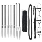 vidaXL Hexagónový plot sivý 1x10 m z ocele – Obrázok 2