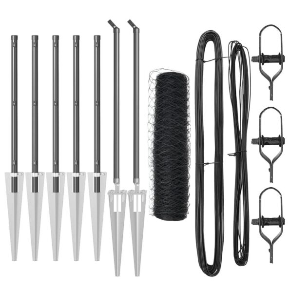 vidaXL Hexagónový plot sivý 1x10 m z ocele – Obrázok 2