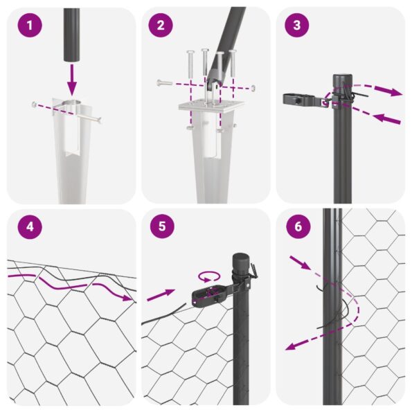vidaXL Hexagonový plot sivý 0,5x50 m oceľ – Obrázok 7