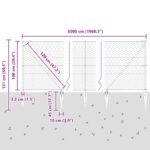 vidaXL Hexagonálne oplotenie Sivé 1x50 m Oceľ – Obrázok 8