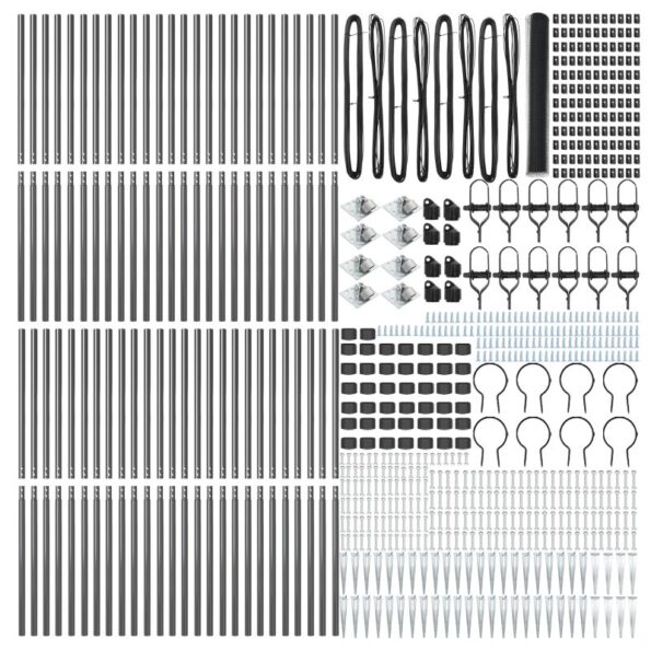 vidaXL Hexagonový plot Sivý 1.4x100 m Oceľový – Obrázok 4