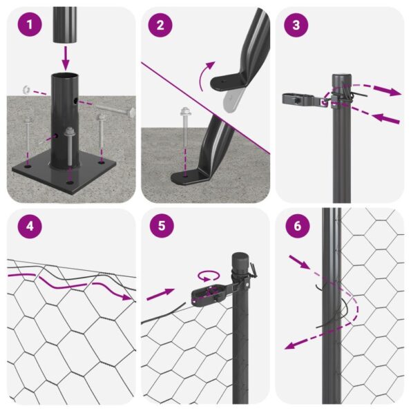 vidaXL Hexagonálny plot šedý 0,4x100 m oceľový – Obrázok 12