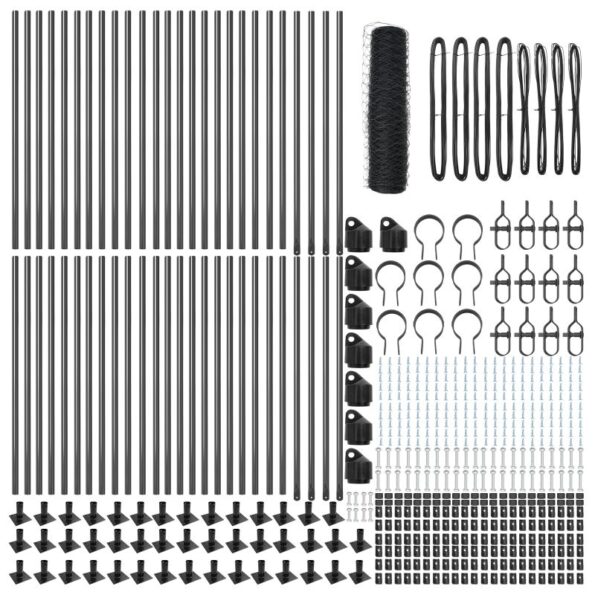 vidaXL Hexagonálny plot šedý 0,4x100 m oceľový – Obrázok 4