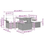 vidaXL 6-dielna súprava záhradného gauča s vankúšmi čierny polyratan – Obrázok 9