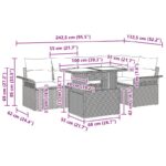 vidaXL 6 Dielny Záhradný Gaučový Set s Vankúšmi Čierny Poly Ratan – Obrázok 8