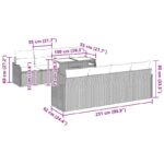Súprava záhradných pohoviek vidaXL 10 kusov s vankúšmi Hnedá poly ratan, Súprava záhradnej pohovky vidaXL 2-miestna so skladovaním a vankúšmi hnedá poly ratan – Obrázok 13