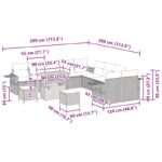 vidaXL 13-dielny záhradný pohovkový set s vankúšmi béžový poly ratan akácia – Obrázok 13