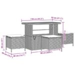 vidaXL Záhradná súprava s 14 kusmi s vankúšmi Béžový poly ratan Akácia – Obrázok 10
