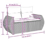 vidaXL 9-dielna súprava záhradných pohoviek s vankúšmi béžového poly ratanového vlákna akácie – Obrázok 12