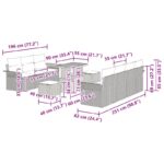 vidaXL 10-dielna záhradná pohovka s vankúšmi Béžový Poly Ratan Akácia – Obrázok 12