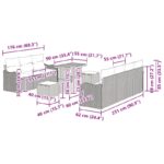 Záhradná súprava pohoviek vidaXL 10 kusov s vankúšmi Béžová Poly ratan Acacia, Záhradná 2-miestna pohovka vidaXL s vankúšmi Béžová Poly ratan, Záhradná jedálenská súprava 3 kusy s vankúšmi Béžová Poly ratan Acacia – Obrázok 12