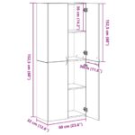 vidaXL Kancelársky kabinet Staré drevo 60 x 32 x 152,5 cm – Obrázok 12