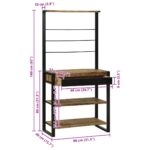 vidaXL Kuchynský regál Hnedá a čierna 80 x 40 x 160 cm – Obrázok 12