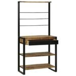 vidaXL Kuchynský regál Hnedá a čierna 80 x 40 x 160 cm – Obrázok 2