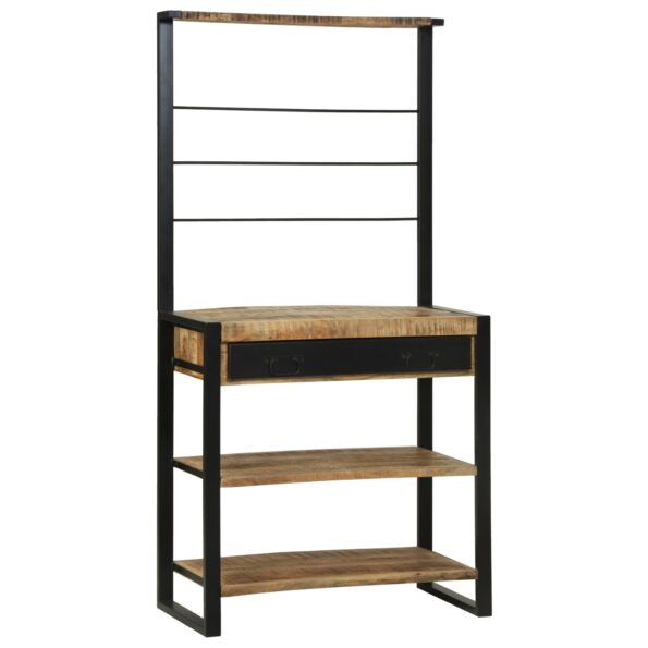 vidaXL Kuchynský regál Hnedá a čierna 80 x 40 x 160 cm – Obrázok 3