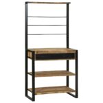 vidaXL Kuchynský regál Hnedá a čierna 80 x 40 x 160 cm – Obrázok 4
