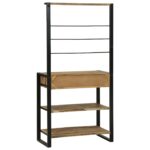 vidaXL Kuchynský regál Hnedá a čierna 80 x 40 x 160 cm – Obrázok 7