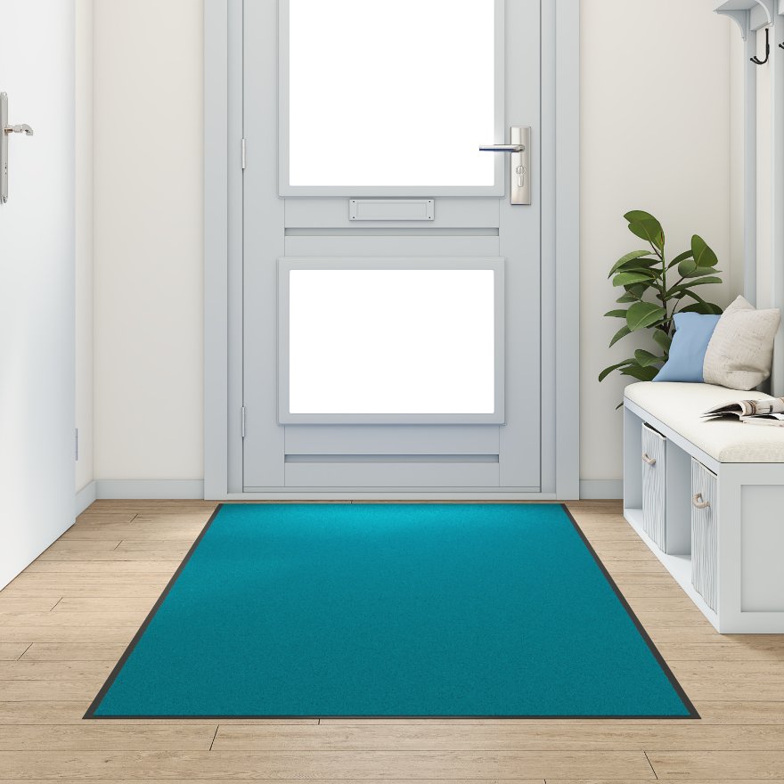 4100749_1.jpg vidaXL Rohož Iný Cyan a Čierna 120 x 250 cm Polyamid a PVC – Obrázok 1