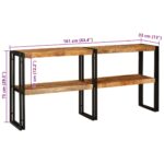 vidaXL Konzolový stôl Hnedá 160 x 33 x 75 cm Masívne mango drevo – Obrázok 10
