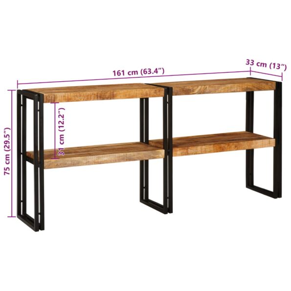 vidaXL Konzolový stôl Hnedá 160 x 33 x 75 cm Masívne mango drevo – Obrázok 10