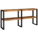 vidaXL Konzolový stôl Hnedá 160 x 33 x 75 cm Masívne mango drevo – Obrázok 2