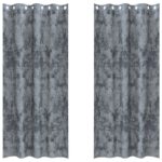 vidaXL Sametové závesy 2 pcs Strieborná šedá 245 x 140 cm Zamat – Obrázok 2