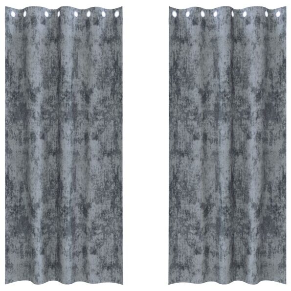 vidaXL Sametové závesy 2 pcs Strieborná šedá 245 x 140 cm Zamat – Obrázok 2